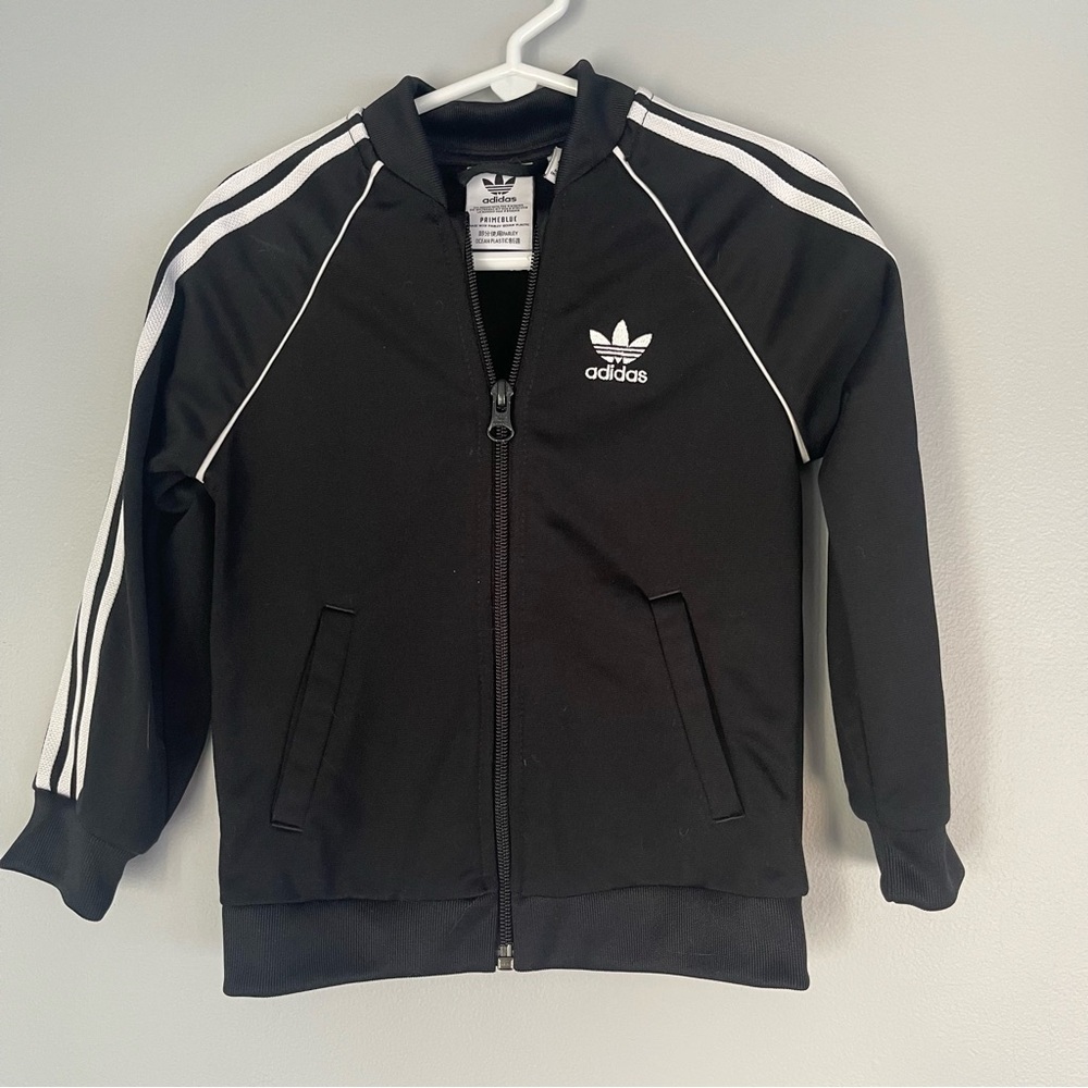 Adidas Toddler Black Zip-up Track Jacket Size 3T Boy Girl Unisex sweatshirts